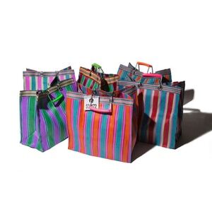 Puebco Online Market Recycled Plastic Stripe Square Bag